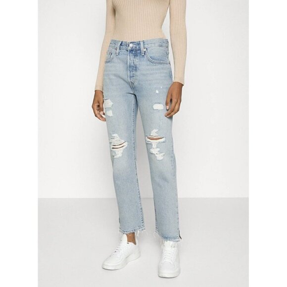 Levis Premium 501 boot cut jeans Original High-rise button fly 28 X 30 - Picture 9 of 14